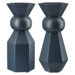 Βρες το Βάζο "Metallo" Μέταλλο Dark Μπλε PU 2 Pcs. Assorted 10x10x24cm σε μοναδική τιμή στο clickforshop.gr