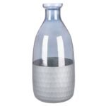 Βρες το Βάζο Μπουκάλι 'Canus' Γυαλί Γκρι/Ασημί 10x10x24cm σε μοναδική τιμή στο clickforshop.gr