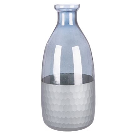 Βρες το Βάζο Μπουκάλι 'Canus' Γυαλί Γκρι/Ασημί 10x10x24cm σε μοναδική τιμή στο clickforshop.gr