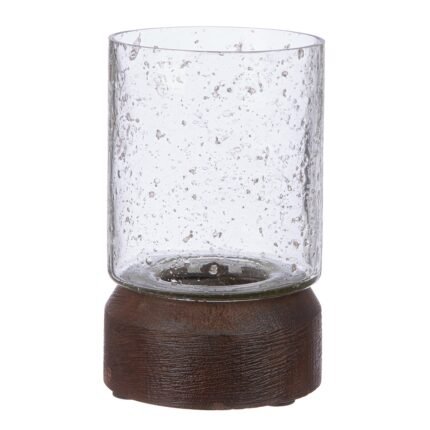 Βρες το Κηροπήγιο Ρεσώ 'Anuk' Γυαλί/Ξύλο Μάνγκο Καφέ/Διάφανο 8x8cm σε μοναδική τιμή στο clickforshop.gr