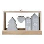 Βρες το Ανάγλυφο Σταντ Ορθογώνιο 'Casa' Μοτίβο Σπιτιού Τσιμέντο/Ξύλο Εκρού/Γκρι 5x25.5x15cm σε μοναδική τιμή στο clickforshop.gr