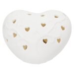 Διακοσμητικό Αντικείμενο (Led) Καρδιά Πορσελάνη Λευκό 10X9X5Cm 10X9X5Cm - Image 2