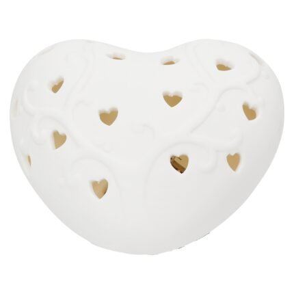 Βρες το Διακοσμητικό Αντικείμενο (Led) Καρδιά Πορσελάνη Λευκό 10X9X5Cm 10X9X5Cm σε μοναδική τιμή στο clickforshop.gr