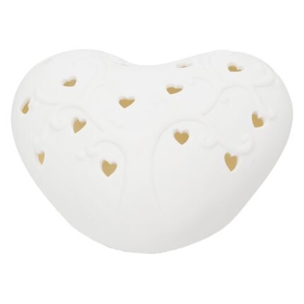 Βρες το Διακοσμητικό Αντικείμενο (Led) Καρδιά Πορσελάνη Λευκό 16X14X8Cm 16X14X8Cm σε μοναδική τιμή στο clickforshop.gr