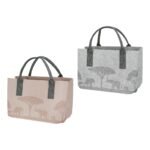 Τσάντα Ορθογώνια Μοτίφ Ελέφαντα Felt Μπεζ Ανοιχτό Γκρι 2 Ποικιλία 40X25X26Cm 40X25X26Cm - Image 2