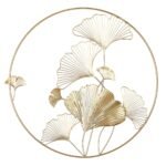 Ανάγλυφο τοίχου Στρογγυλό μοτίβο Ginkgo Μεταλλικό Χρυσό D50Cm D50Cm - Image 2