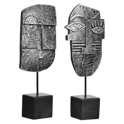 Βρες το Γλυπτική Μοτίβο Προσώπου Συνθετική Ρητίνη Ασημί Χρώμα 2 Ποικιλία 10X5X24Cm 10X5X24Cm σε μοναδική τιμή στο clickforshop.gr