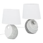Επιτραπέζιο φωτιστικό Στρογγυλό Κεραμικό Γκρι Λευκό 2 Ποικιλία 20X12X29Cm 20X12X29Cm - Image 2