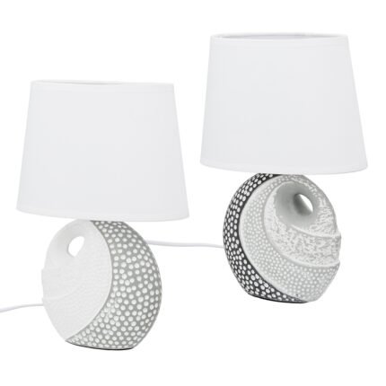 Βρες το Επιτραπέζιο φωτιστικό Στρογγυλό Κεραμικό Γκρι Λευκό 2 Ποικιλία 20X12X29Cm 20X12X29Cm σε μοναδική τιμή στο clickforshop.gr