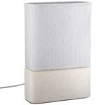 Βρες το Φωτιστικό Επιτραπέζιο Ορθογώνιο Κεραμικό/Ύφασμα Μπεζ/Λευκό 20x8x30cm σε μοναδική τιμή στο clickforshop.gr