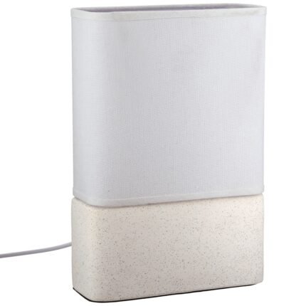 Βρες το Φωτιστικό Επιτραπέζιο Ορθογώνιο Κεραμικό/Ύφασμα Μπεζ/Λευκό 20x8x30cm σε μοναδική τιμή στο clickforshop.gr