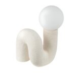 Επιτραπέζιο Φωτιστικό Organic Ceramic Beige White 18X17X30Cm 18X17X30Cm - Image 2