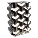 Βάζο Ορθογώνιο Κεραμικό Ασημί χρώμα 15X10X22Cm 15X10X22Cm - Image 2