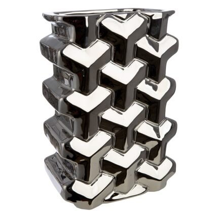 Βρες το Βάζο Ορθογώνιο Κεραμικό Ασημί χρώμα 15X10X22Cm 15X10X22Cm σε μοναδική τιμή στο clickforshop.gr