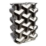 Βάζο Διακοσμητικό Αντικείμενο Ορθογώνιο Κεραμικό Ασημί Χρώμα 20X13X30Cm 20X13X30Cm - Image 2