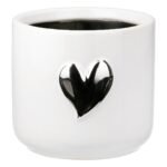 Planter Heart Motif Κεραμικό Λευκό D8X9Cm D8X9Cm - Image 2
