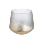 Ανεμοφωτιστικό 'Dorato' Γυαλί Διάφανο/Χρυσό 12x12cm - Image 2