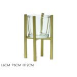 Κηροπήγιο Χρυσό Μέταλλο/Γυαλί 6x12cm - Image 2