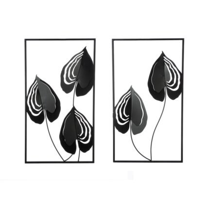 Βρες το Ανάγλυφο τοίχου μοτίβο φύλλου μεταλλικό μαύρο 2 Ποικιλία 30X2X55Cm 30X2X55Cm σε μοναδική τιμή στο clickforshop.gr