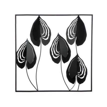 Βρες το Ανάγλυφο τοίχου Μοτίβο φύλλου μεταλλικό μαύρο 55X2X55Cm 55X2X55Cm σε μοναδική τιμή στο clickforshop.gr