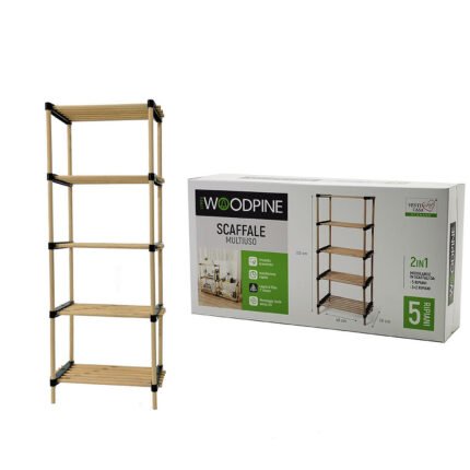 Βρες το Ραφιέρα Επιδαπέδια Αρθρωτή Με 5/3+2 Ράφια Φυσικό Ξύλο 48x28x130cm σε μοναδική τιμή στο clickforshop.gr