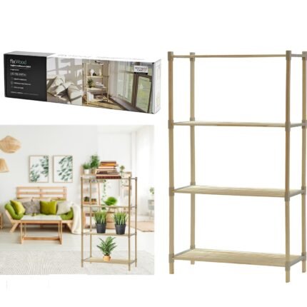 Βρες το Ράφι 4 Επιπέδων Ξύλο 66x32x117cm σε μοναδική τιμή στο clickforshop.gr