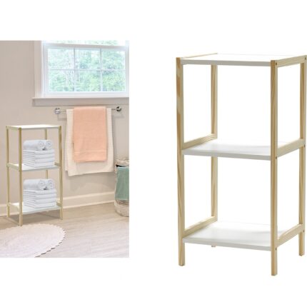 Βρες το Ράφι Λευκό/Φυσικό Ξύλο 35x30x70cm σε μοναδική τιμή στο clickforshop.gr