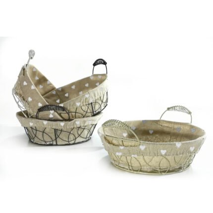 Βρες το Καλάθι Στρογγυλό Με Υφασμάτινη Μπεζ Επένδυση Και Λαβές Μέταλλο/Ύφασμα Φ24x8cm Σε 4 Χρώματα σε μοναδική τιμή στο clickforshop.gr