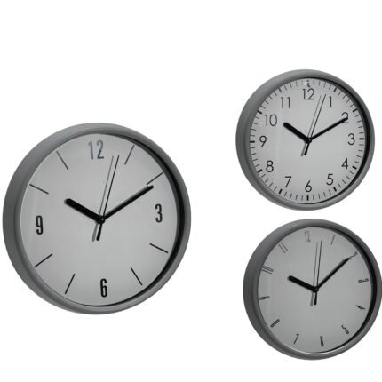 Βρες το Ρολόι Τοίχου Γκρι/Πλαστικό Φ20cm Σε 3 Σχέδια σε μοναδική τιμή στο clickforshop.gr