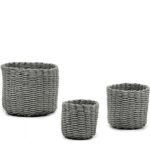 Βρες το Σετ Καλάθια Στρογγυλά Γκρι Χαρτόσχοινο 17.5x15x12.5CM 3Τμχ σε μοναδική τιμή στο clickforshop.gr