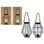 Βρες το Φανάρι Με Χερούλι Σχοινιού Μαύρο/Φυσικό Μέταλλο/Ξύλο Φ14x23.5cm Μπαταρίας Σε 2 Σχέδια σε μοναδική τιμή στο clickforshop.gr