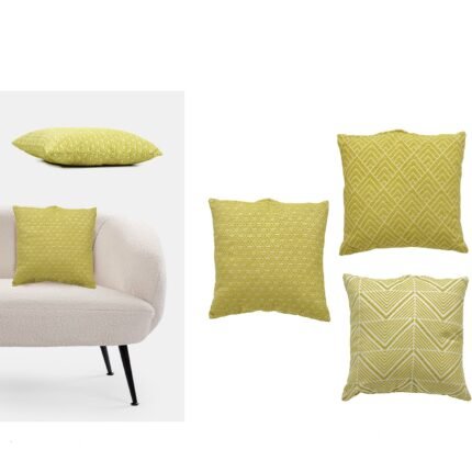 Βρες το Μαξιλάρι Jacquard Κίτρινο Πολυεστέρας 45x45cm Σε 3 Σχέδια σε μοναδική τιμή στο clickforshop.gr