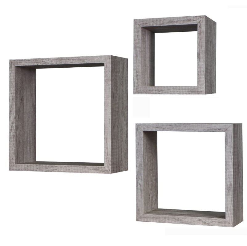 Βρες το Σετ Ράφια Τοίχου Δρυς Μελαμίνη 15x15x9/20x20x9/25x25x9cm 3Τμχ σε μοναδική τιμή στο clickforshop.gr