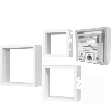 Βρες το Σετ Ραφιών Κύβοι Λευκό Ξύλο 35x35x12cm/30x30x12cm/25x25x12cm 3Τμχ σε μοναδική τιμή στο clickforshop.gr