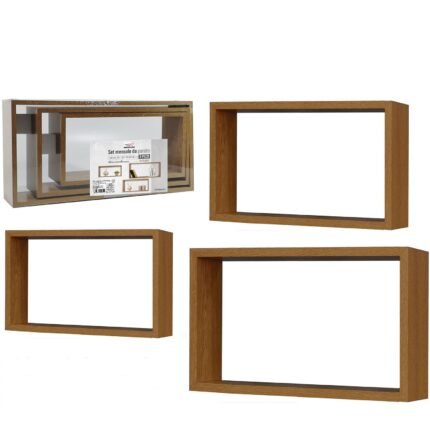 Βρες το Σετ 3 Ράφια Κυβικά Φυσικό Ξύλο 70x35x15cm Σε 3 Διαστάσεις σε μοναδική τιμή στο clickforshop.gr