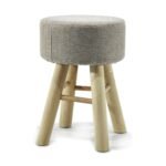 Βρες το Σκαμπό Μπεζ Ύφασμα/Ξύλο Φ28x42cm σε μοναδική τιμή στο clickforshop.gr