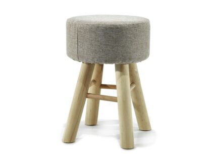 Βρες το Σκαμπό Μπεζ Ύφασμα/Ξύλο Φ28x42cm σε μοναδική τιμή στο clickforshop.gr