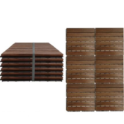 Βρες το Σετ 6 Πλακίδια Καφέ Ακακία/Πλαστικό 30x30x1.9cm σε μοναδική τιμή στο clickforshop.gr