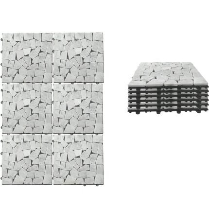 Βρες το Σετ Πλακίδια Πέτρα Λευκό 30.5x30.5x2cm 6Τμχ σε μοναδική τιμή στο clickforshop.gr