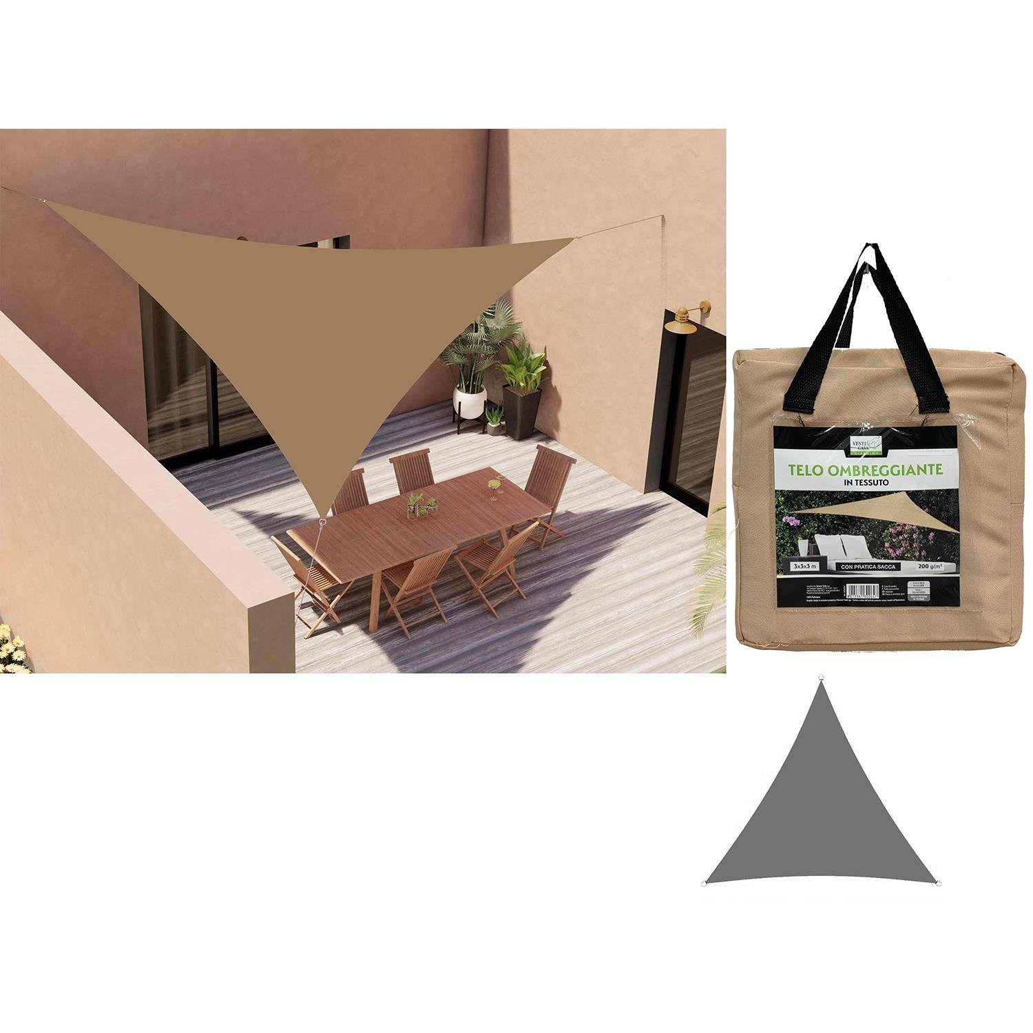 Πανί Σκίασης Κήπου Τριγωνικό Camel 200gsm Polyester 3x3x3m Βρες το Πανί Σκίασης Κήπου Τριγωνικό Camel 200gsm Polyester 3x3x3m σε μοναδική τιμή στο clickforshop.gr