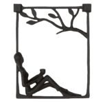 Ανάγλυφο τοίχου Ορθογώνιο Μεταλλικό Σκούρο Καφέ 14X5X17Cm 14X5X17Cm - Image 2