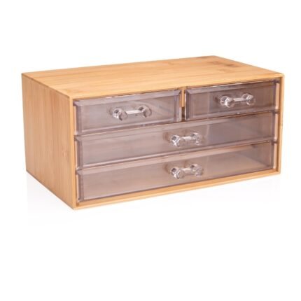 Βρες το Κουτί Καλλυντικών με 4 Συρτάρια Μπαμπού 13.8x23.7x11cm σε μοναδική τιμή στο clickforshop.gr