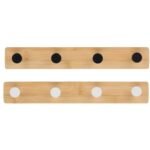 Κρεμάστρα Τοίχου 4 Θέσεων Αυτοκόλλητη Μπαμπού Σε 2 Χρώματα - Image 2