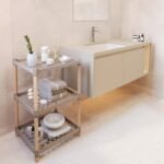 Ραφιέρα δαπέδου πλαστική - ξύλινη χρώμα φυσικό - μπεζ 45x38x79εκ. - Image 2