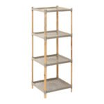 Βρες το Ραφιέρα δαπέδου πλαστική - ξύλινη χρώμα φυσικό - μπεζ 45x38x112εκ. σε μοναδική τιμή στο clickforshop.gr