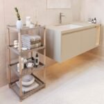 Ραφιέρα δαπέδου πλαστική - ξύλινη χρώμα φυσικό - μπεζ 45x38x112εκ. - Image 2