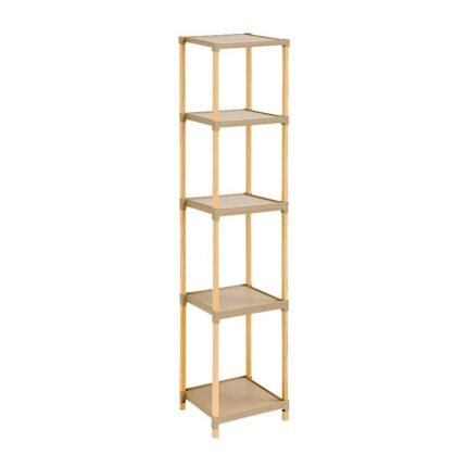 Βρες το Ραφιέρα δαπέδου πλαστική - ξύλινη χρώμα φυσικό - μπεζ 28x25x137εκ. σε μοναδική τιμή στο clickforshop.gr