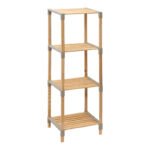 Βρες το Ραφιέρα δαπέδου ξύλινη - πλαστική χρώμα φυσικό - μπεζ 41x33x113εκ. σε μοναδική τιμή στο clickforshop.gr