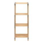 Ραφιέρα δαπέδου ξύλινη - πλαστική χρώμα φυσικό - μπεζ 41x33x113εκ. - Image 4