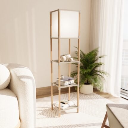 Βρες το Φωτιστικό δαπέδου ξύλινο - πλαστικό χρώμα μπεζ 29x25x137εκ. σε μοναδική τιμή στο clickforshop.gr